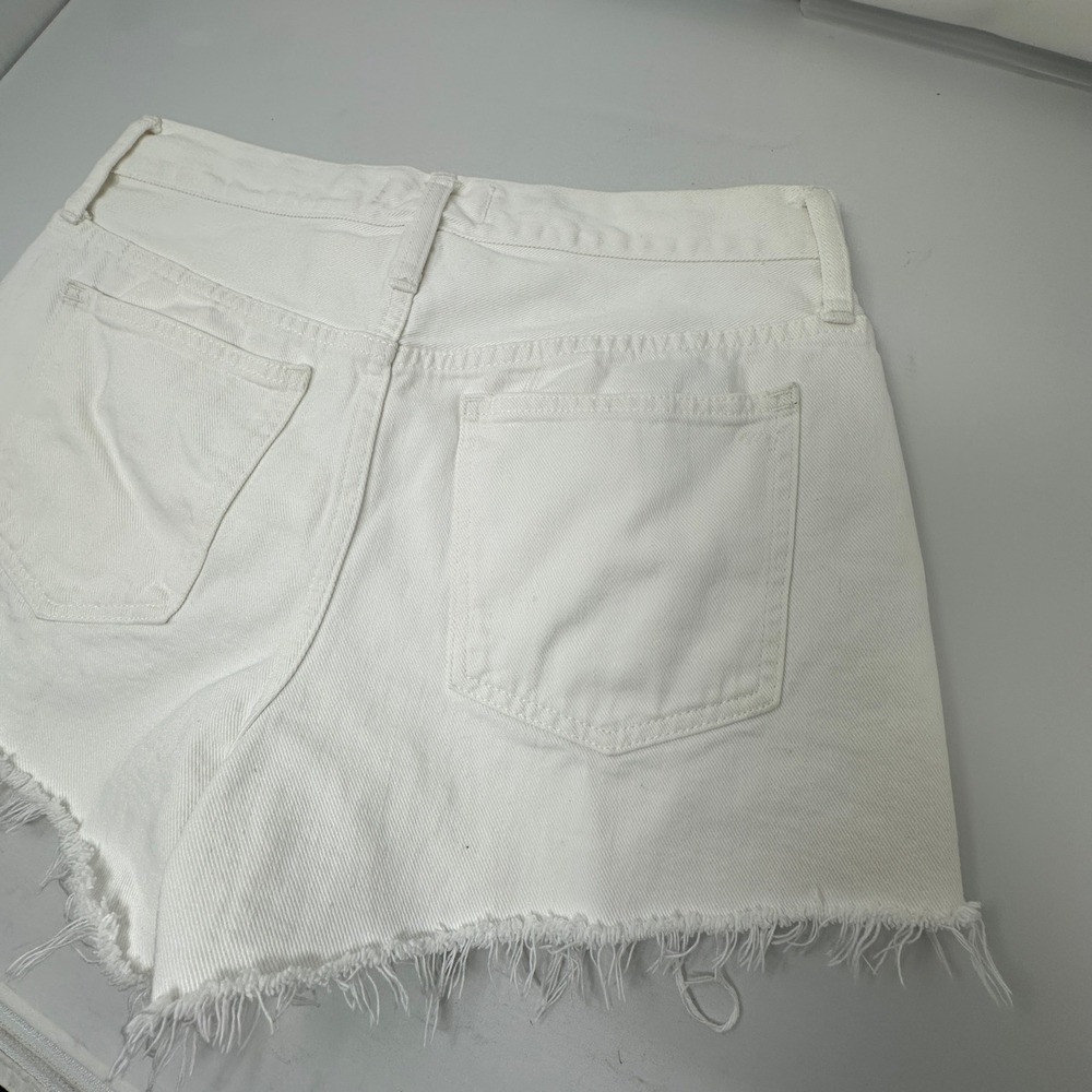 Madewell Relaxed Denim Shorts White Frayed Hem Button Fly Womens‎ Size 26 - Picture 10 of 12